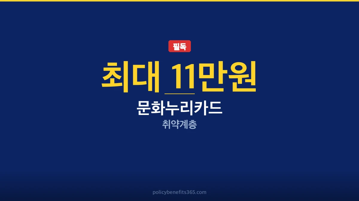 문화누리카드 충전 지원금 안내