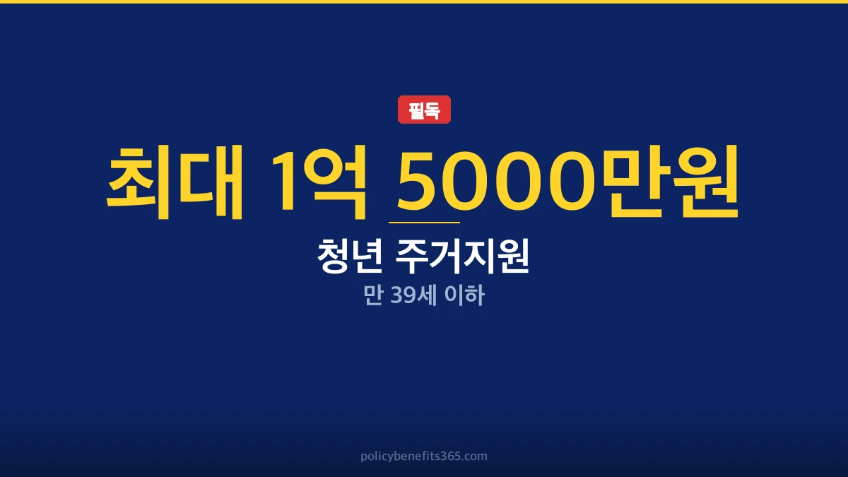 청년 주거지원 지원금액 지원금 안내